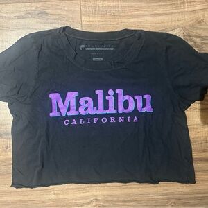 Prince Peter Collection Black Crop Top with Purple Text